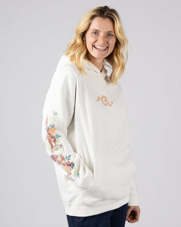 Better Days Womens Oversized Pop Hoodie in Cream