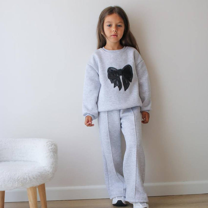 Black Bow Girls Casual Set