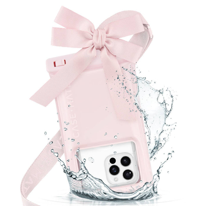 Blush Pink Bow Waterproof Floating Phone Pouch