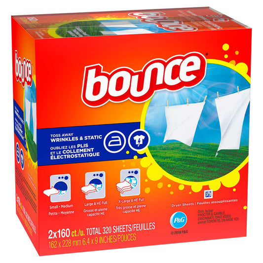 Bounce Fabric Softener Dryer Sheet Outdoor Fresh (2 X 160 ct.), 320Count - Shoppers-kart.com