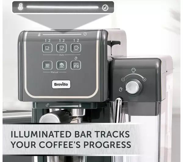 BREVILLE One-Touch CoffeeHouse II VCF146 Coffee Machine - Grey - Shoppers-kart.com