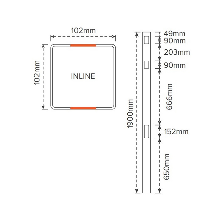 Oxworks Bridgehampton PVC Inline Post - White - 102mm x 102mm x 1900mm - Image 2