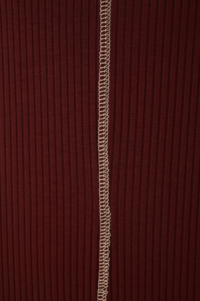 Brown Caffeine Ribbed Stitch  Maxi Dress_7