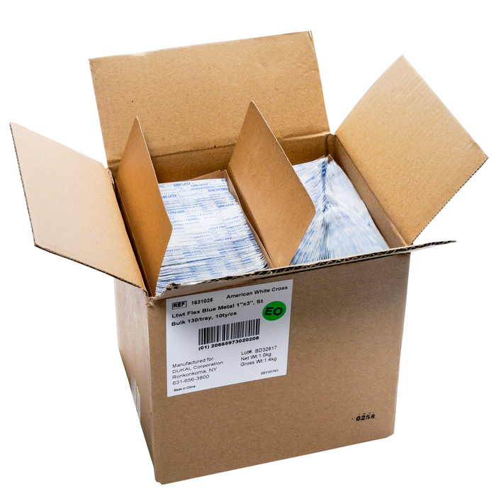 Bulk Detectable Flexible Fabric Bandages 1 X 3 1300/cs
