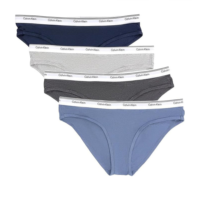 Calvin Klein Womens Bikini Cotton Modal Underwear Pack Of 4 ( Blue, Dark Grey, Navy, Grey) - Shoppers-kart.com