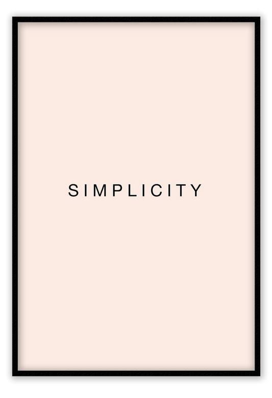 Canvas Print 50x70cm / Black Simplicity Blush Simplicity Blush Wall Art : Ready to hang framed artwork. Brand