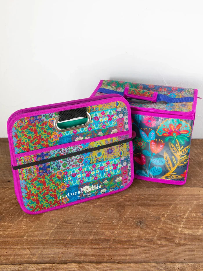 Car Trunk Organizer - Navy Folk Flower-view 5