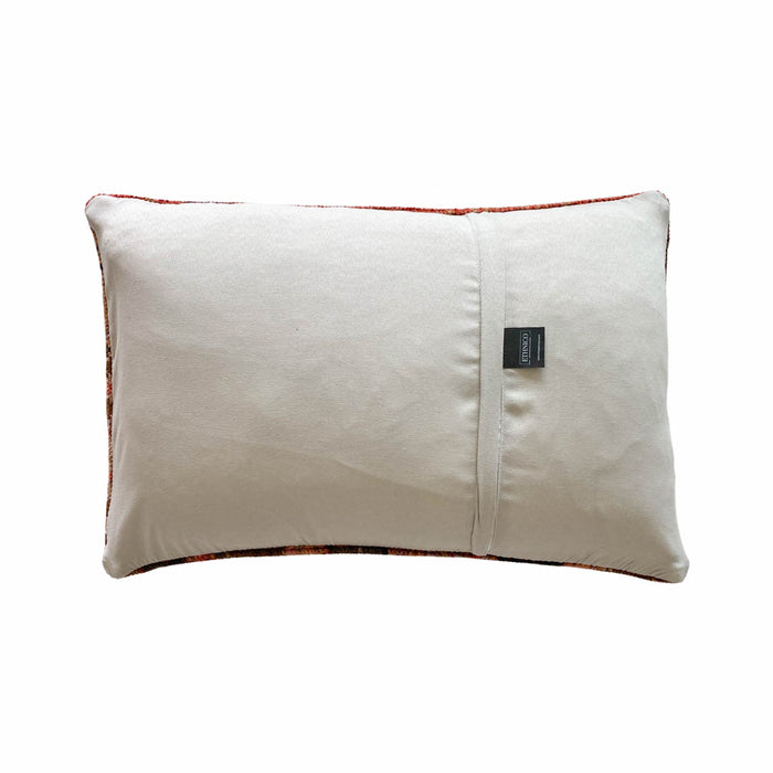 Carmella Handmade traditional Turkish oushak lumbar pillow cover made with vintage rugs 16x24 brown pink black