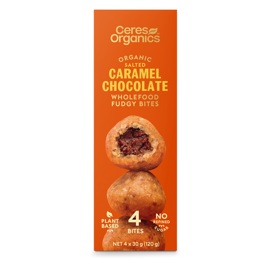 Ceres Organics Wholefood Fudgy Bites Caramel Chocolate - 120g - L'Organic