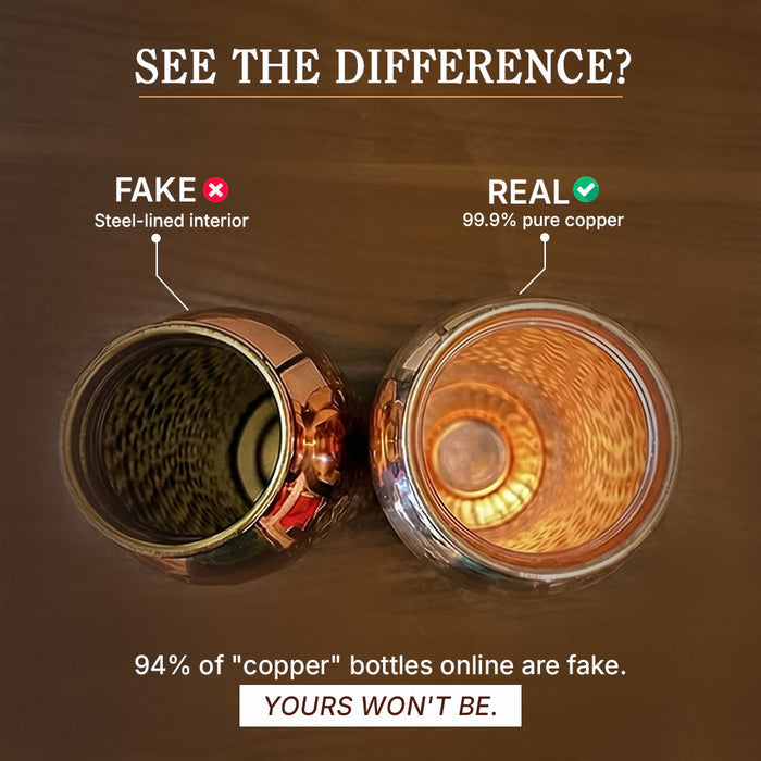 Certified Ayurveda® Pure Copper Water Bottles - V2 Hand-Hammered Edition [ Preorder ]