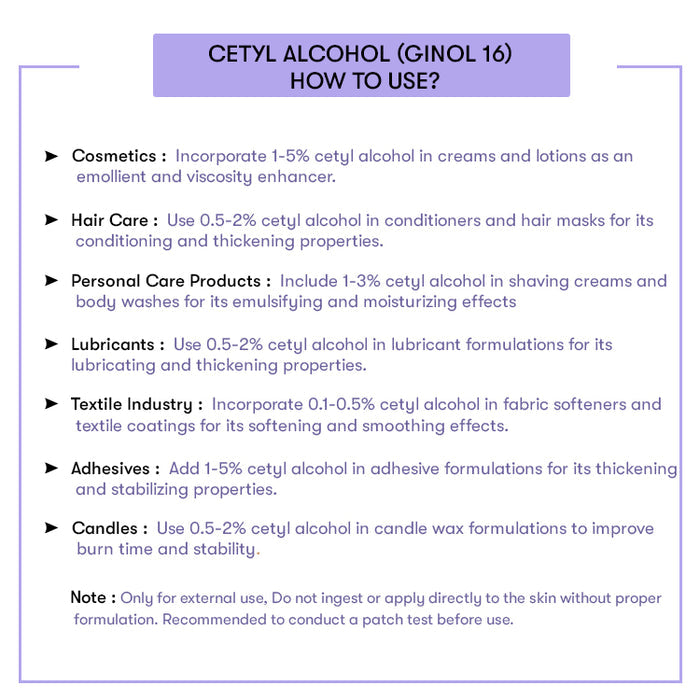 How to USe Cetyl Alcohol (Ginol 16)