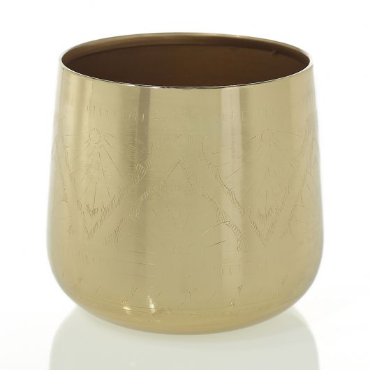 small tulum etched brass plating pot
