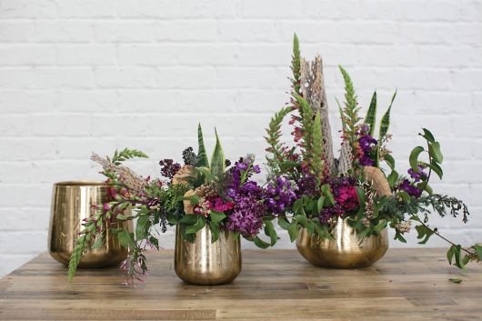 small tulum etched brass plating pot