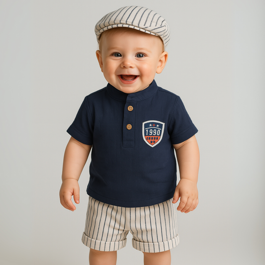 Chill & Striped Casual Short Set