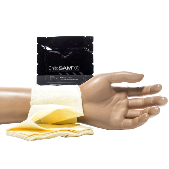 ChitoSam 100 Z Fold Blood Clotting Dressing 3x6 Each