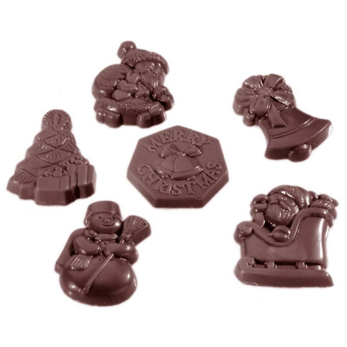 Chocolate Christmas Decorations 6 Styles Per Mold - 24 Forms.