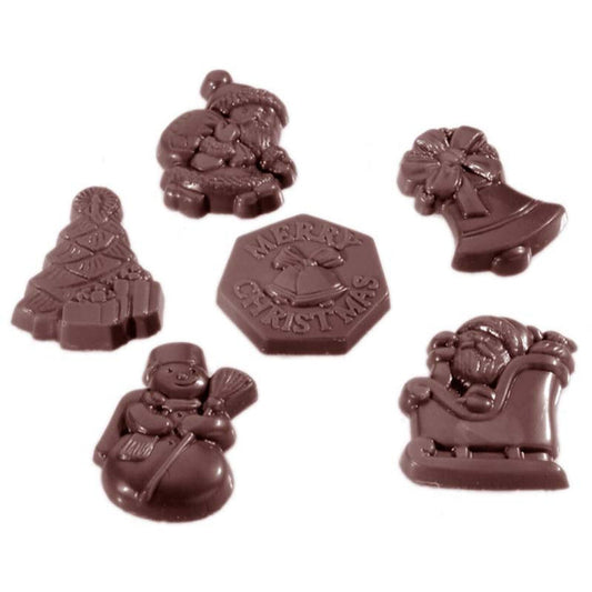 Chocolate Christmas Decorations 6 Styles Per Mold - 24 Forms.
