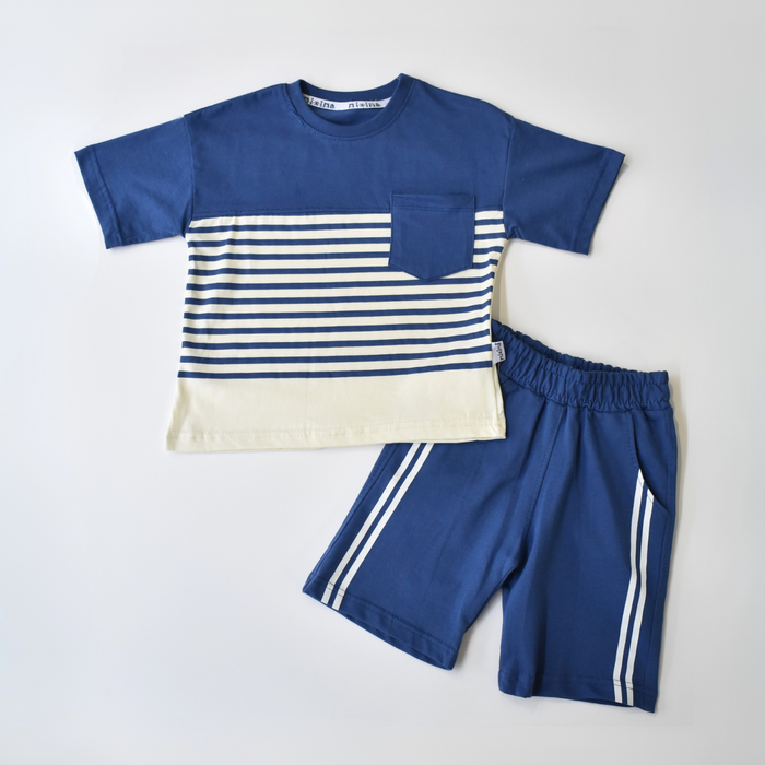 Classic Stripes Oversize Short Set