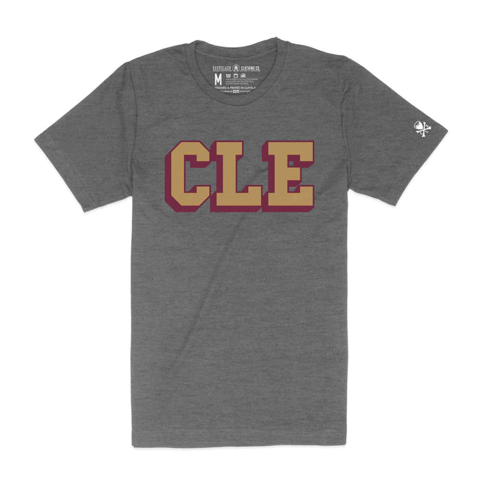 CLE College - Wine/Gold - Mens/Unisex Crew T-Shirt