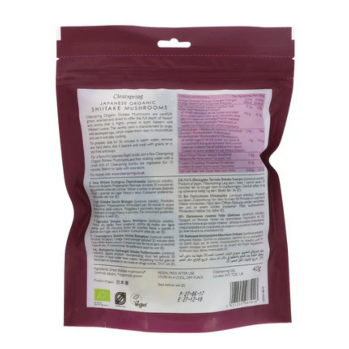 Clearspring Shitake Mushrooms - Organic 40g