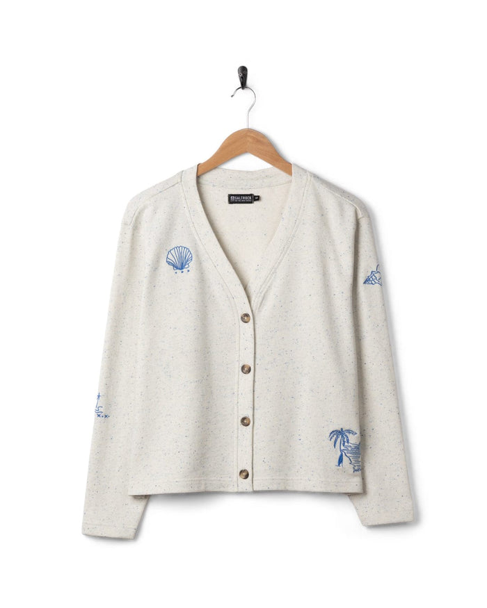 Clemmie Womens Sweat Cardigan in Cream