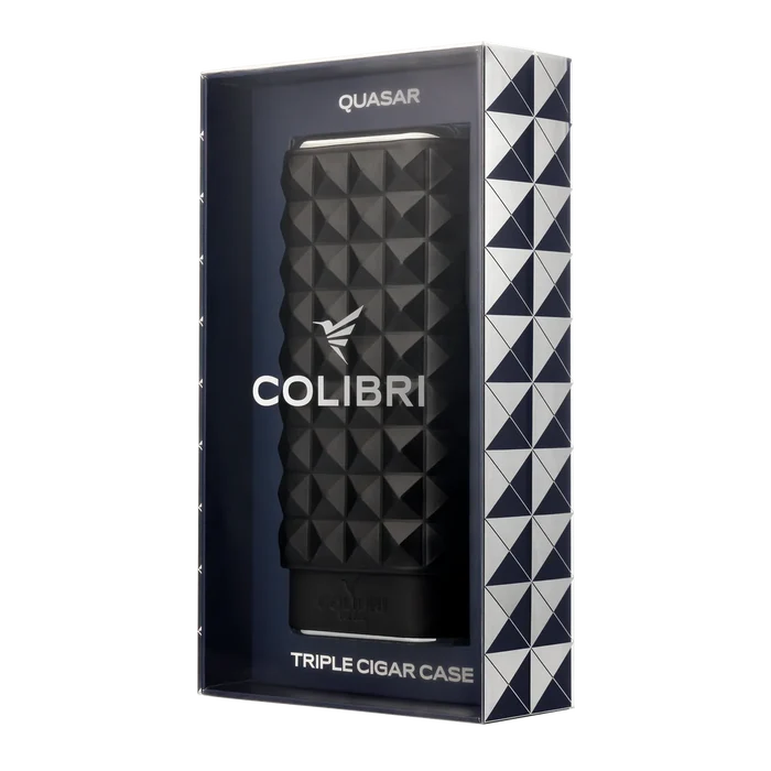Colibri Quasar Black Triple Cigar Case - LC250T1