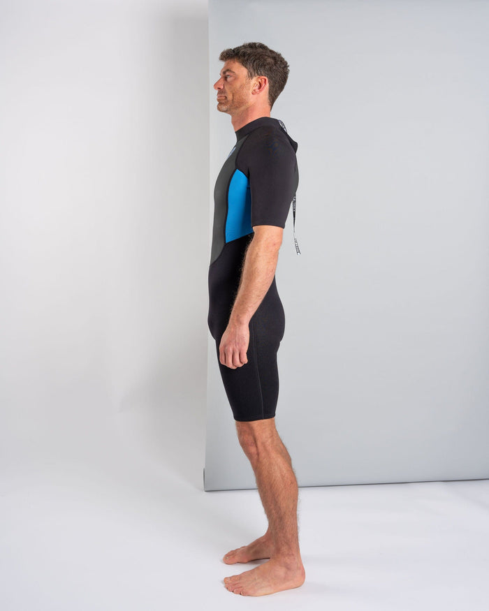 Core Mens 3/2 Shortie Wetsuit in Black/Blue