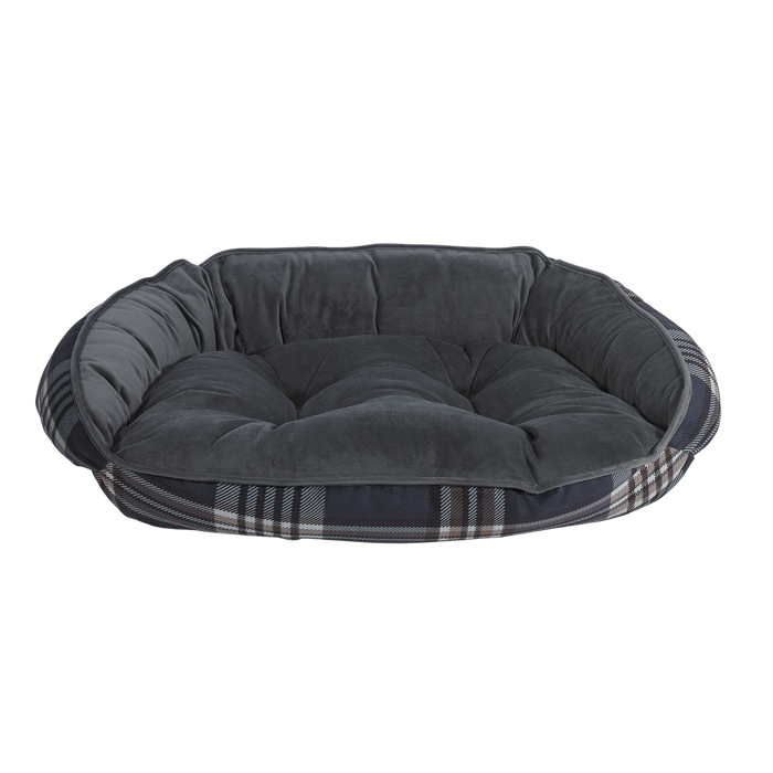 CRESCENT-DOG-BED-GREYSTONE-TARTAN-PLAID