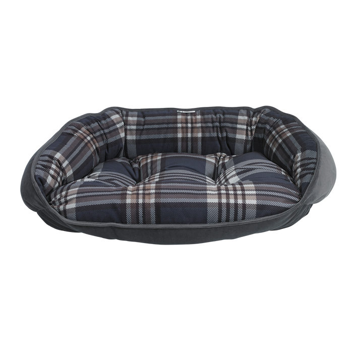 CRESCENT-DOG-BED-GREYSTONE-TARTAN-PLAID