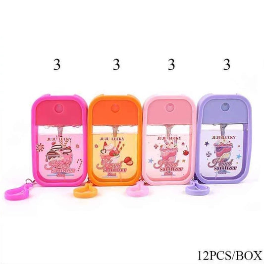 Cute Keychain Hand Sanitizer Spray Bottles (50ml) – Portable Refillable Travel Mist Sprayer Set with Silicone Holder & Clip for Backpacks, Kids, School, & Travel (ANV-1794)