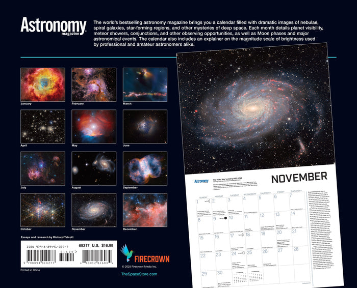 astronomy 2026 calendar back cover