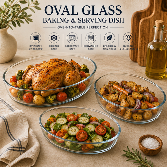 DELISOGA glass baking dish
oval glass baking dish
glass roasting dish
clear glass baking dish
oven to table glass dish
glass casserole dish
oval roasting dish
glass bakeware
glass serving dish
glass baking dish Pakistan
DELISOGA clear oval glass baking and serving dish for roasting chicken, baking casseroles, pasta, vegetables and oven-to-table serving.