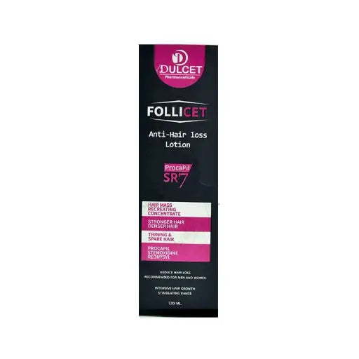 Dulcet Follicet Anti-Hair Loss Lotion 120ml  -  لوشن دالسيت فوليسيتا المضاد لتساقط الشعر - 120 مل