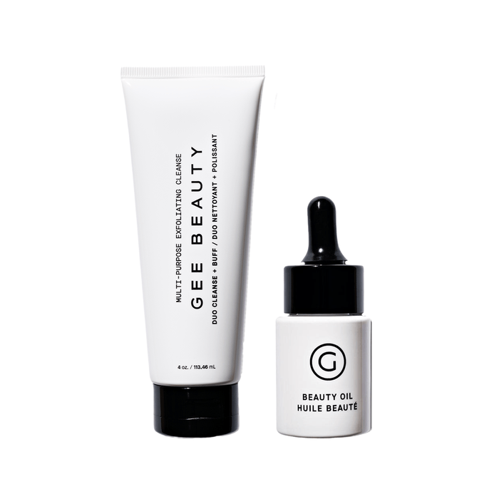 Duo Cleanse + Buff + Prime Skin Beauty Oil