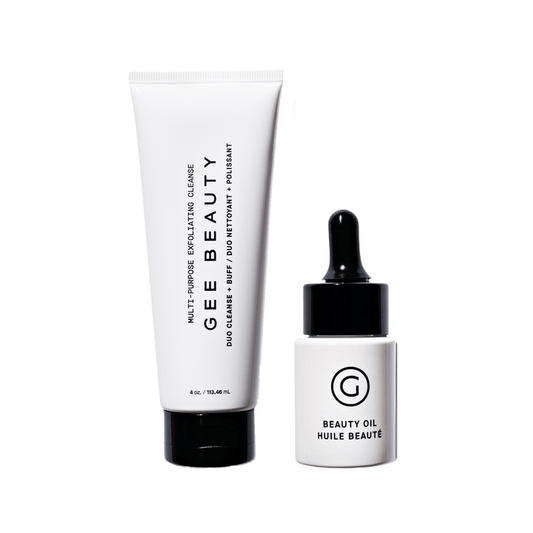 Duo Cleanse + Buff + Prime Skin Beauty Oil