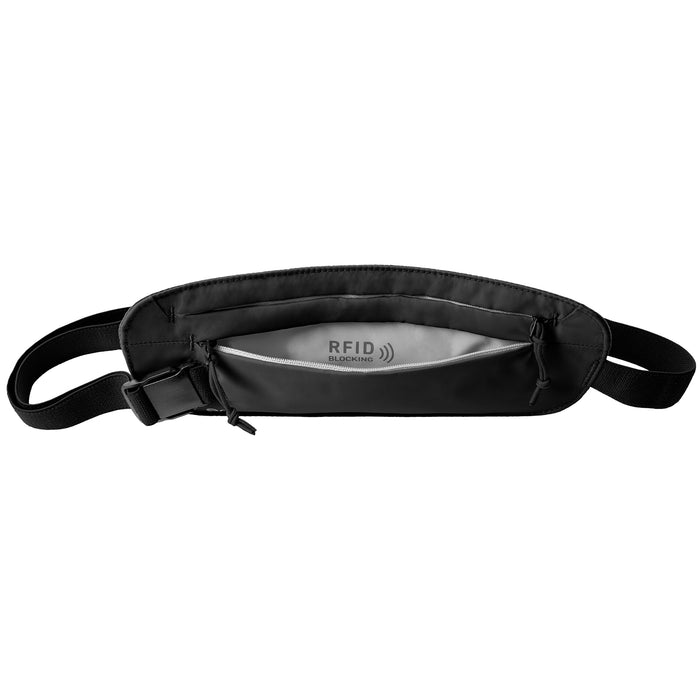 Eagle Creek Undercover RFID Money Belt Black with grey lining showing rfid protection