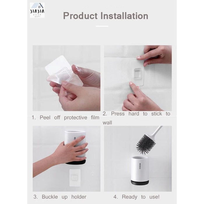 ECOCO Wall-Mounted Silicone Toilet Brush – Hygienic, Quick Drying Bathroom Tool – Home Hatch Pakistan
