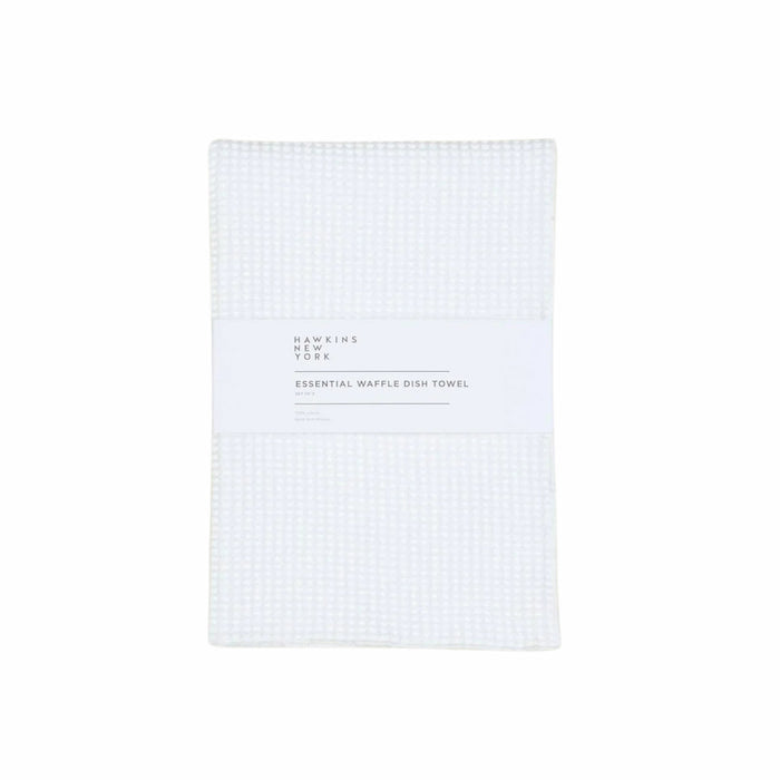 ESSENTIAL WAFFLE DISH TOWELS - SET OF 2: IVORY + WHITE