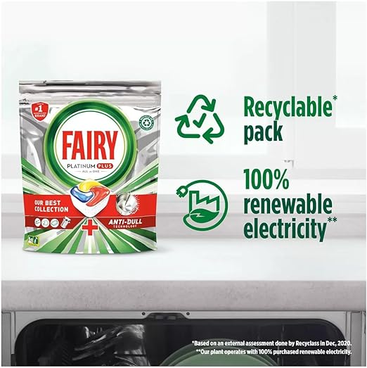 Fairy Platinum Plus All-in-One Dishwasher Tablets, Lemon, 77 Tablets, Fairy's Best Tough Food Cleaning Anti-dull Technology - Shoppers-kart.com