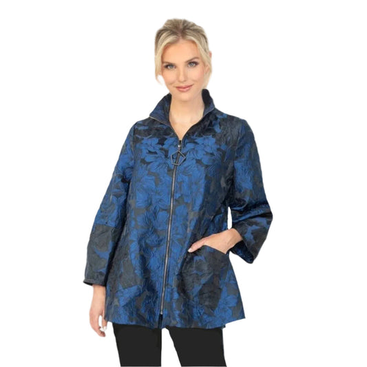 Floral Jacquard Jacket in Blue - 6673J