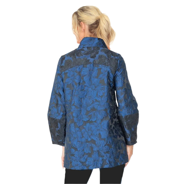 Floral Jacquard Jacket in Blue - 6673J