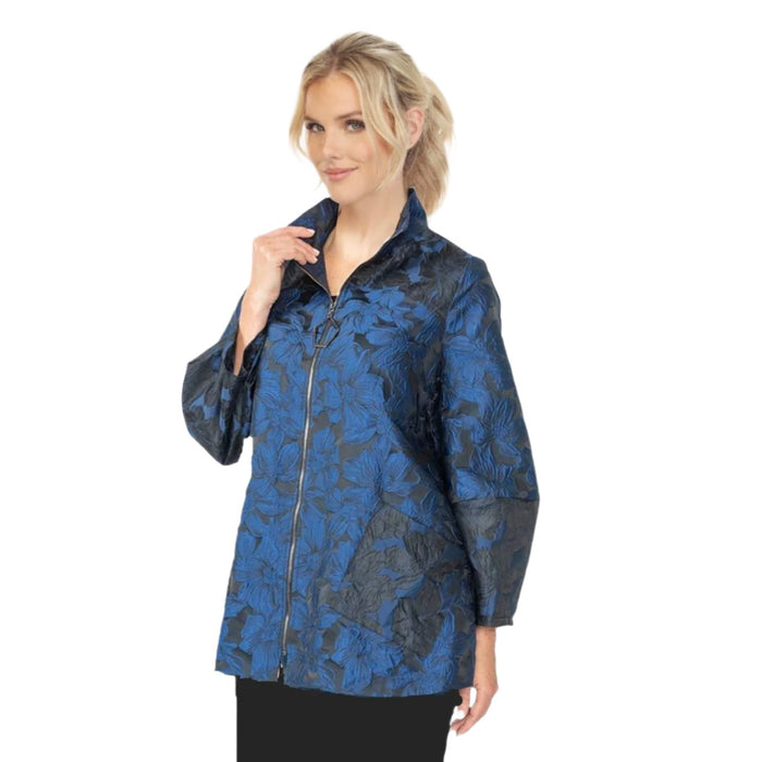 Floral Jacquard Jacket in Blue - 6673J