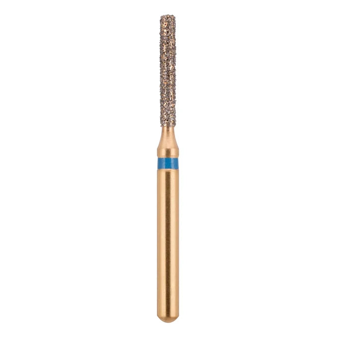 G/111-012 (837) 10-Pk , Multi use Gold Diamond Bur Flat End Cylinder Shaped