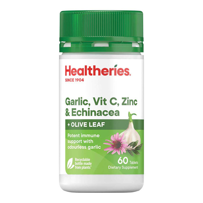 Healtheries Garlic, Vit C, Zinc & Echinacea + Olive Leaf _1