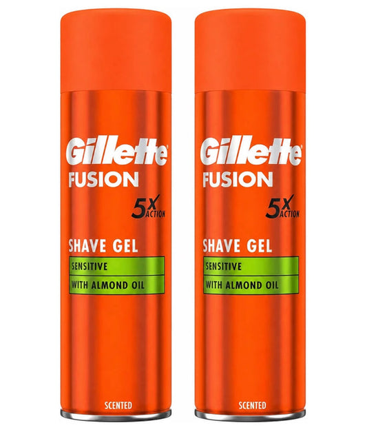 Gillette Shaving Gel Fusion5 Ultra Sensitive, 200 ml x 2