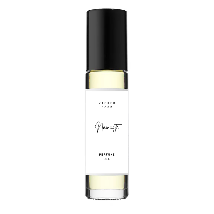 Meditation perfume set promoting calm, clarity, and good vibes.