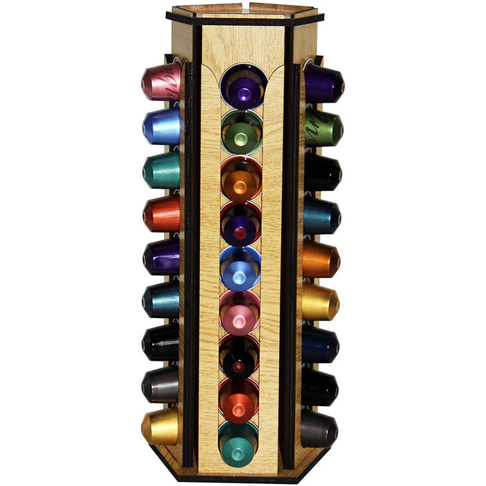 Hand Made Nespresso Coffee Capsules Holder, Wooden Handmade storage, up to 45 pods. - shopperskartuae