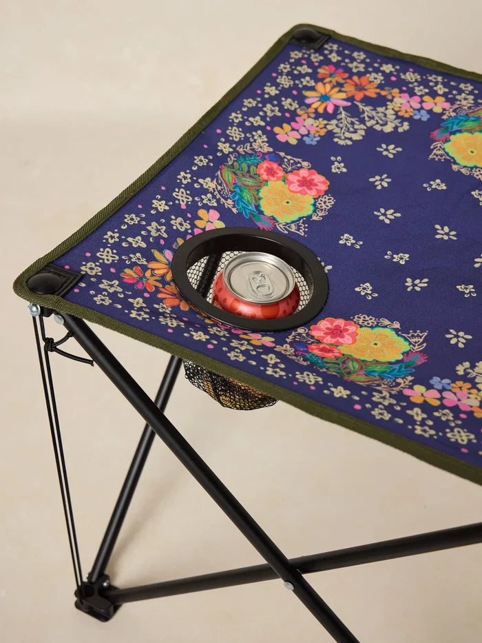 Happy Camp Table - Indigo Floral-view 2