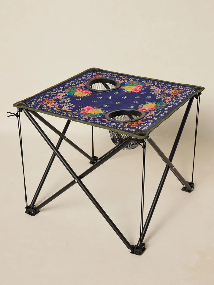 Happy Camp Table - Indigo Floral-view 4
