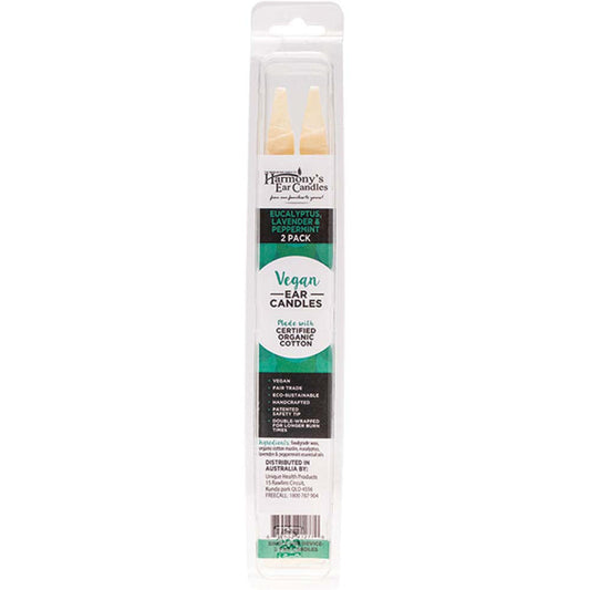 Harmony's Ear Candles - Eucalyptus, Lavender & Peppermint 2 Pack - L'Organic